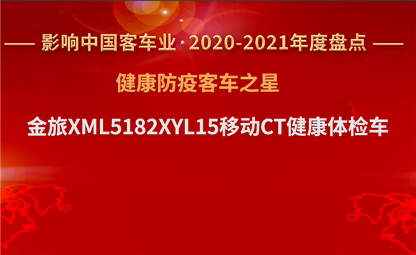 助力“健康中國” 金旅移動CT體檢車獲評“健康防疫客車之星”